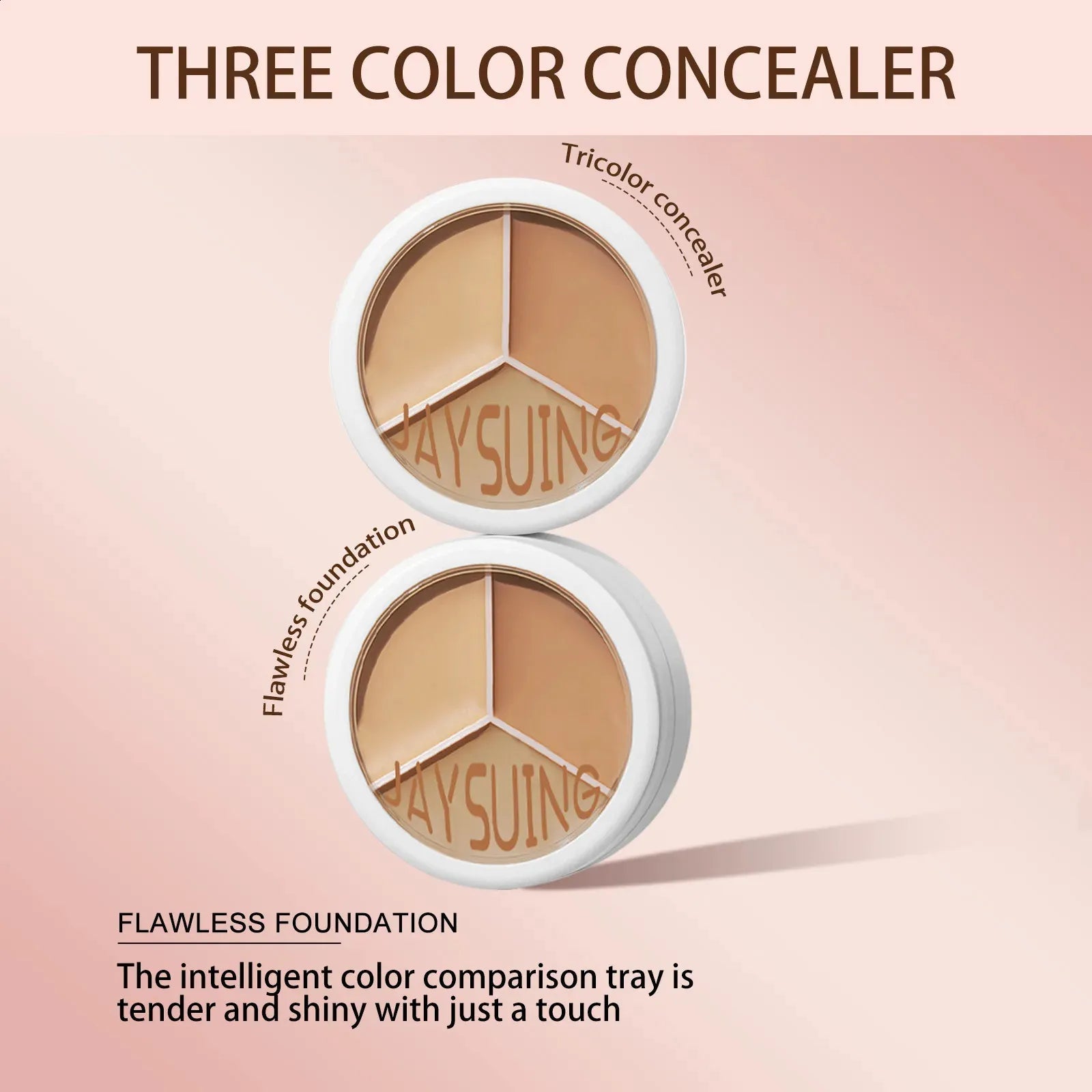 Open cosmetic palette showing multiple cream concealer shades
