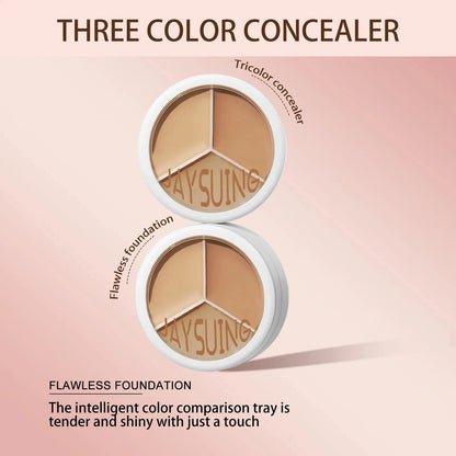 Open cosmetic palette showing multiple cream concealer shades