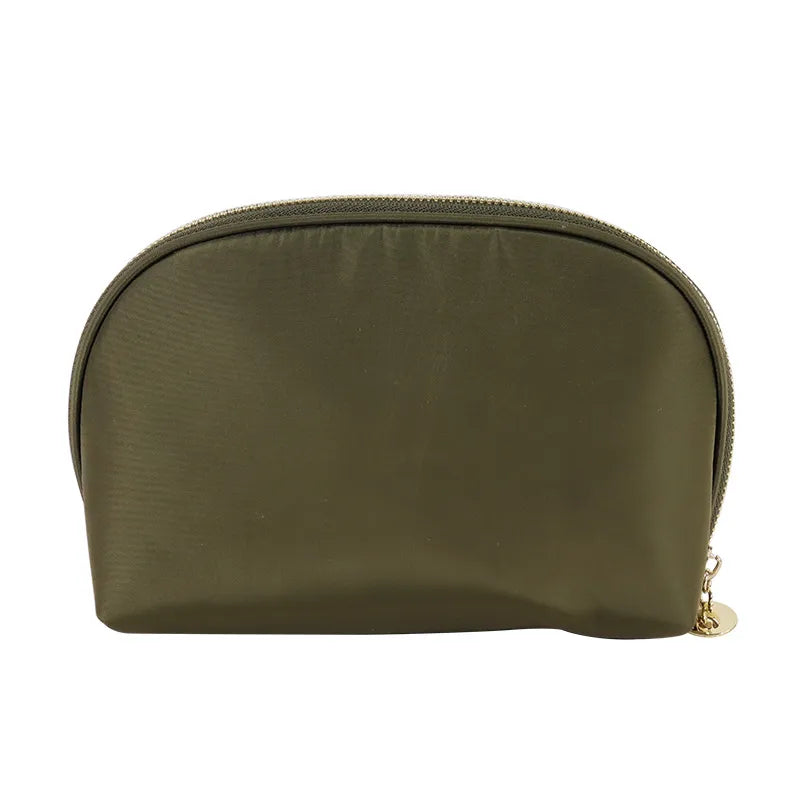 Open view displaying the interior space of the leather coin pouch