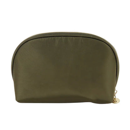 Open view displaying the interior space of the leather coin pouch