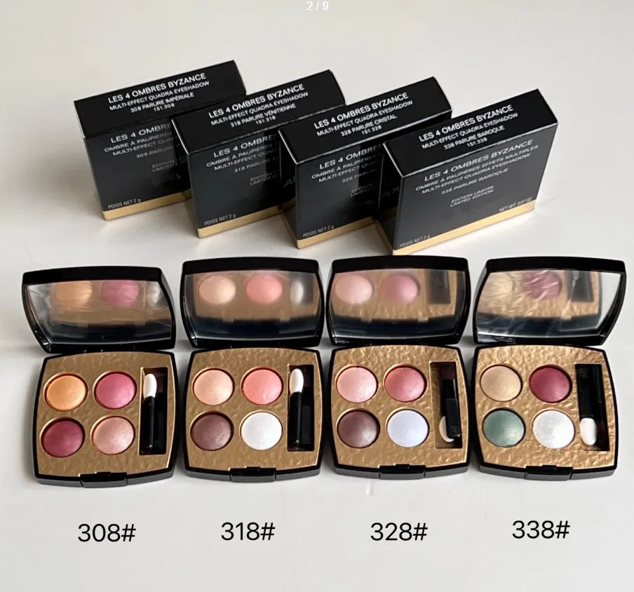 Quadra eyeshadow palette showing four coordinated color shades