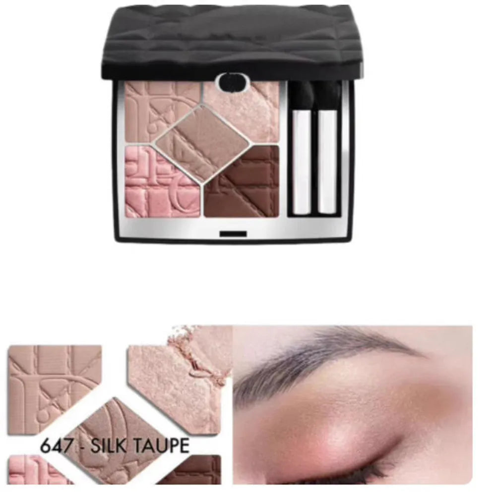 Open eyeshadow palette displaying creamy powder formula texture
