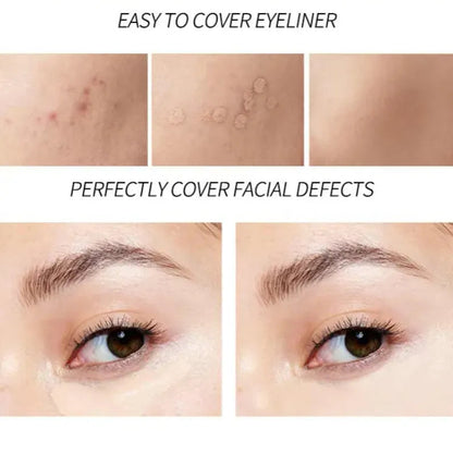 Swatch demonstration showing different concealer shades on skin tone