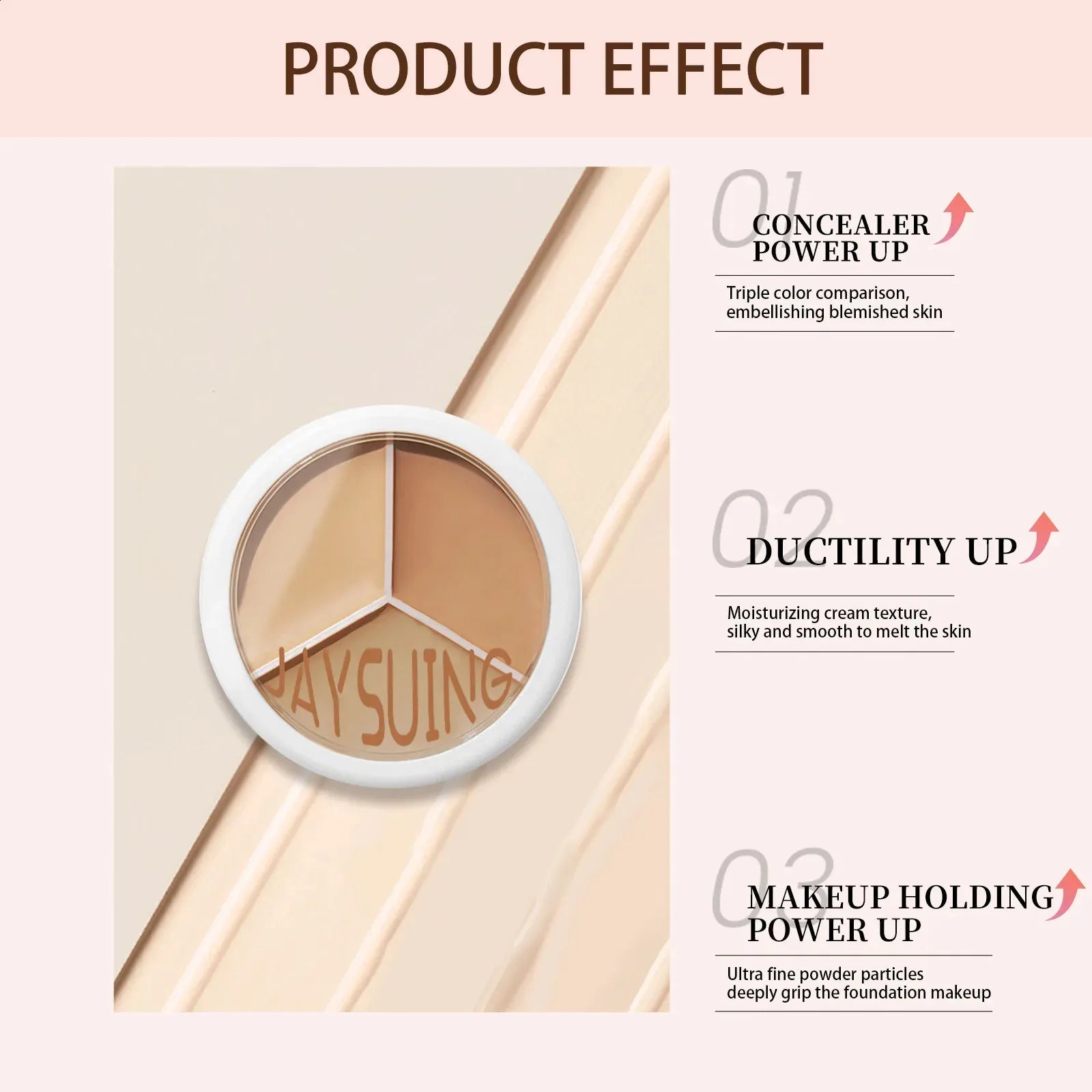 Dual-ended makeup brush included with concealer palette