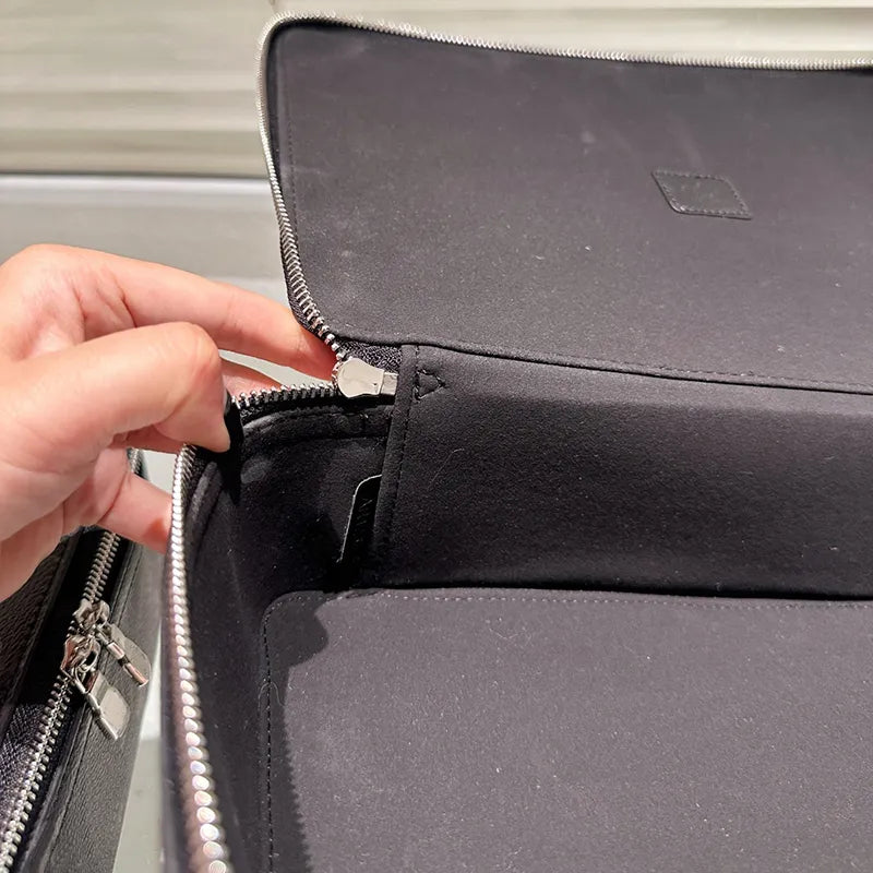 Open packing cube showing interior compartments and zippered closure