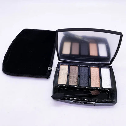 Five shimmer eyeshadow colors in a compact palette