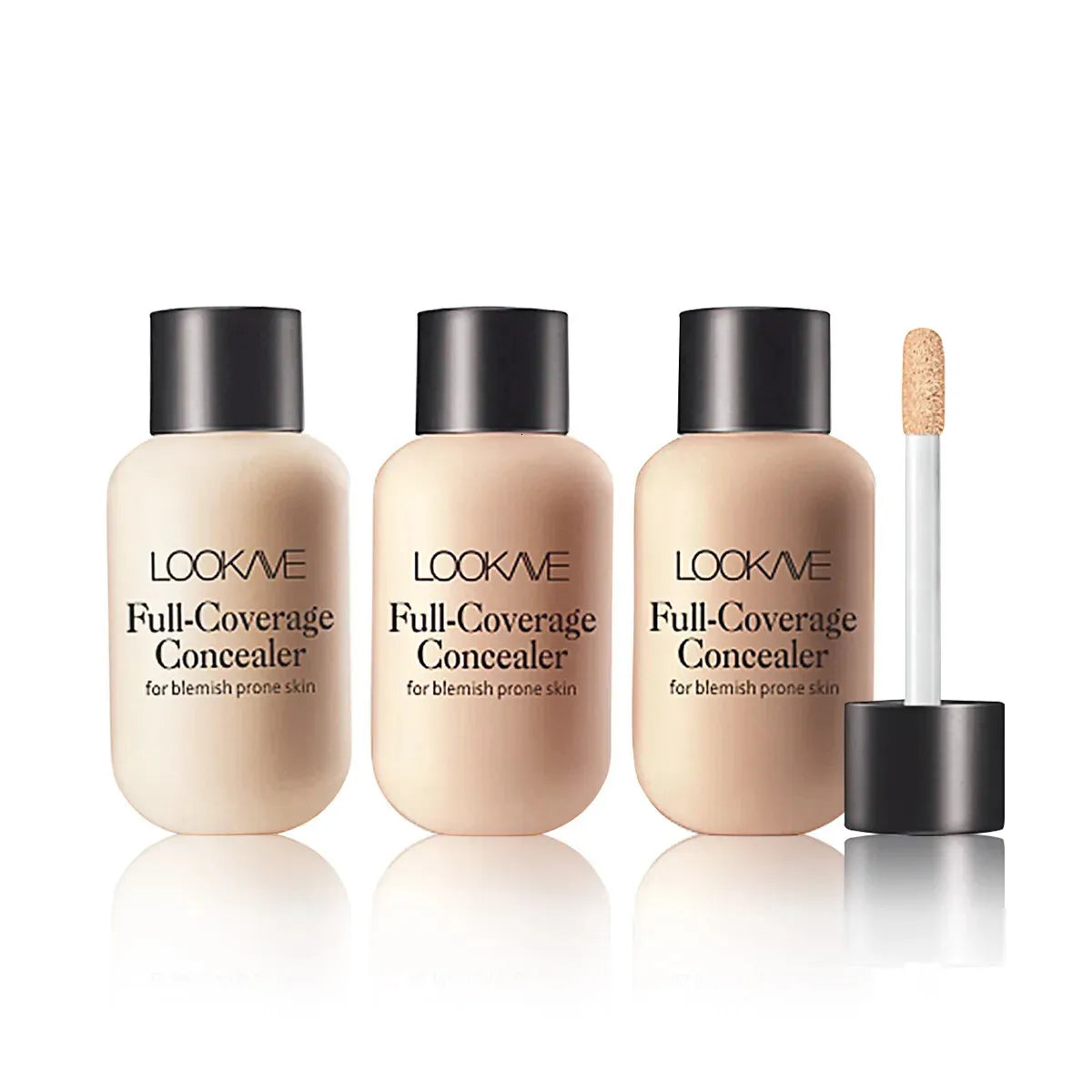Close-up view of liquid concealer product in packaging