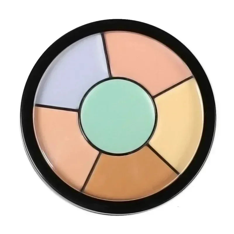 Makeup palette with coordinating shades for contouring and coverage applications