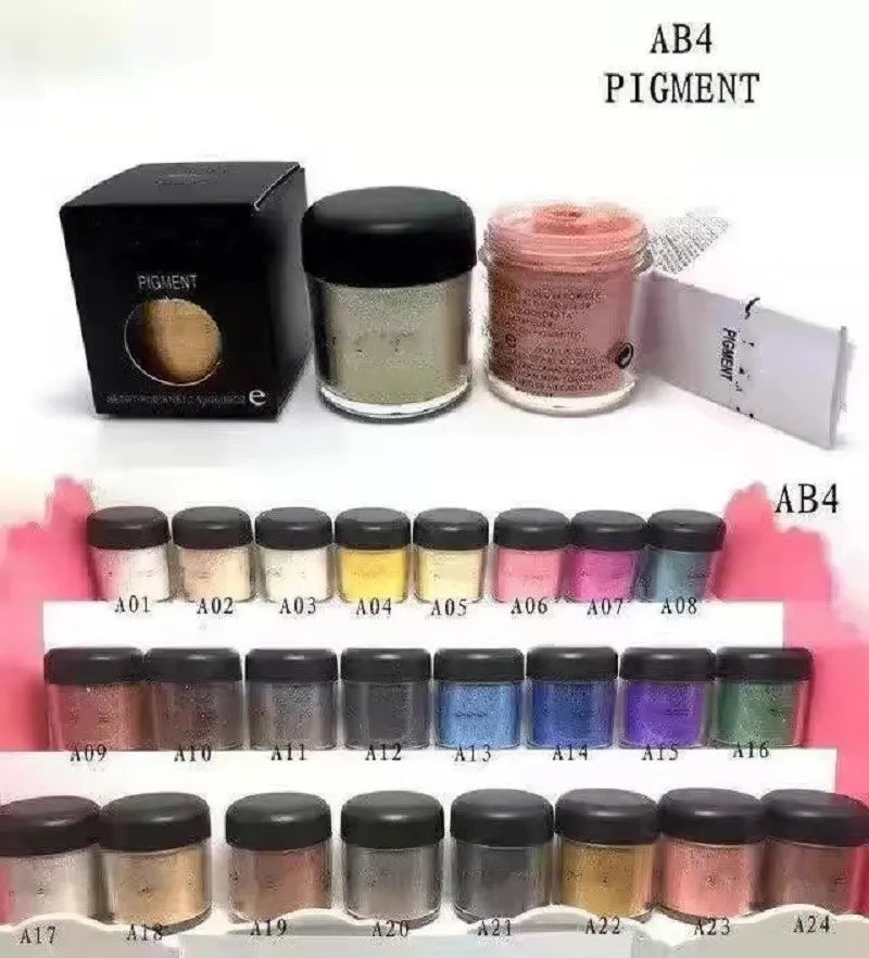 Close-up view of loose eyeshadow pigment powder with matte finish