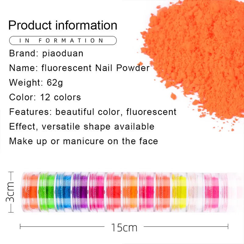 Open eyeshadow palette showing 12 fluorescent neon colors