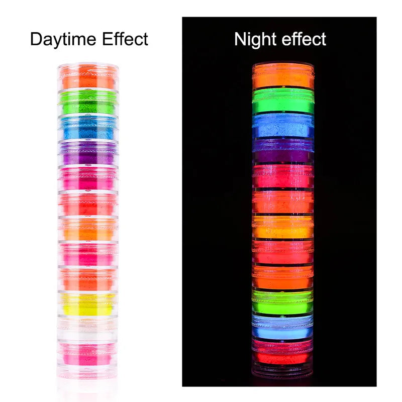 Makeup application demonstration using neon eyeshadow colors