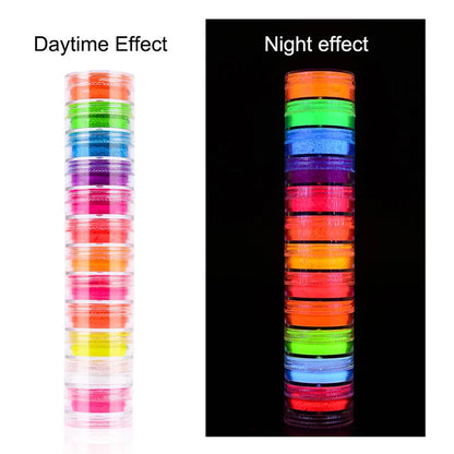 Makeup application demonstration using neon eyeshadow colors