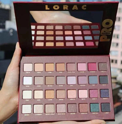Close-up view of eyeshadow palette with smooth, pigmented powder textures