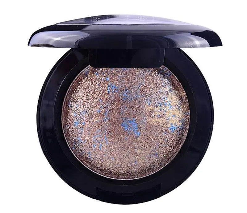 Open 12-color nude eyeshadow palette showing matte and glitter shades