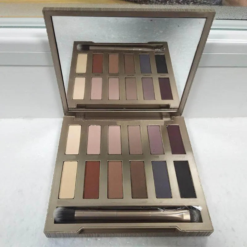 12-color matte eyeshadow palette showing neutral shade range