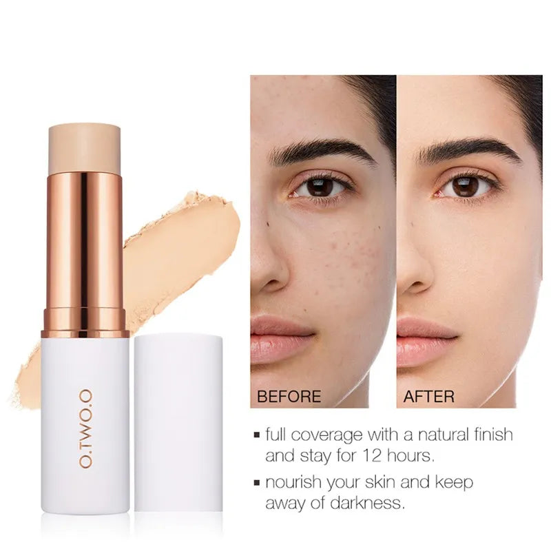 Close-up of a concealer stick being applied to the face