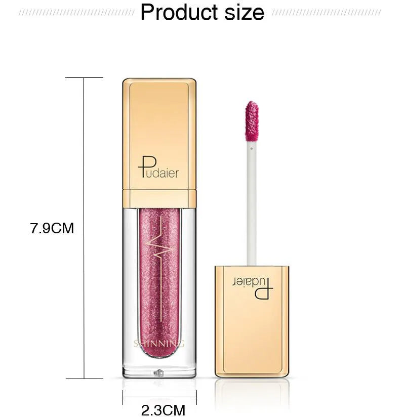 Close-up of liquid eyeshadow applicator with glitter particles