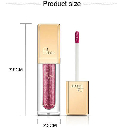 Close-up of liquid eyeshadow applicator with glitter particles