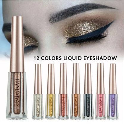 12 liquid eyeshadow containers arranged in a circular pattern