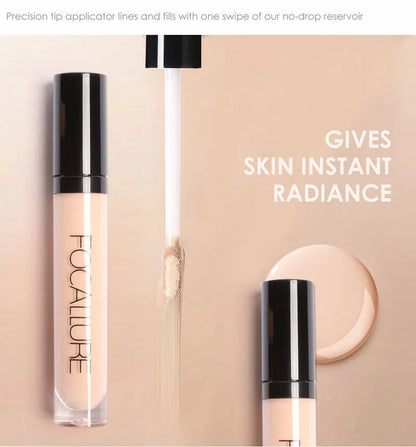 Before and after comparison showing coverage of skin imperfections with concealer application