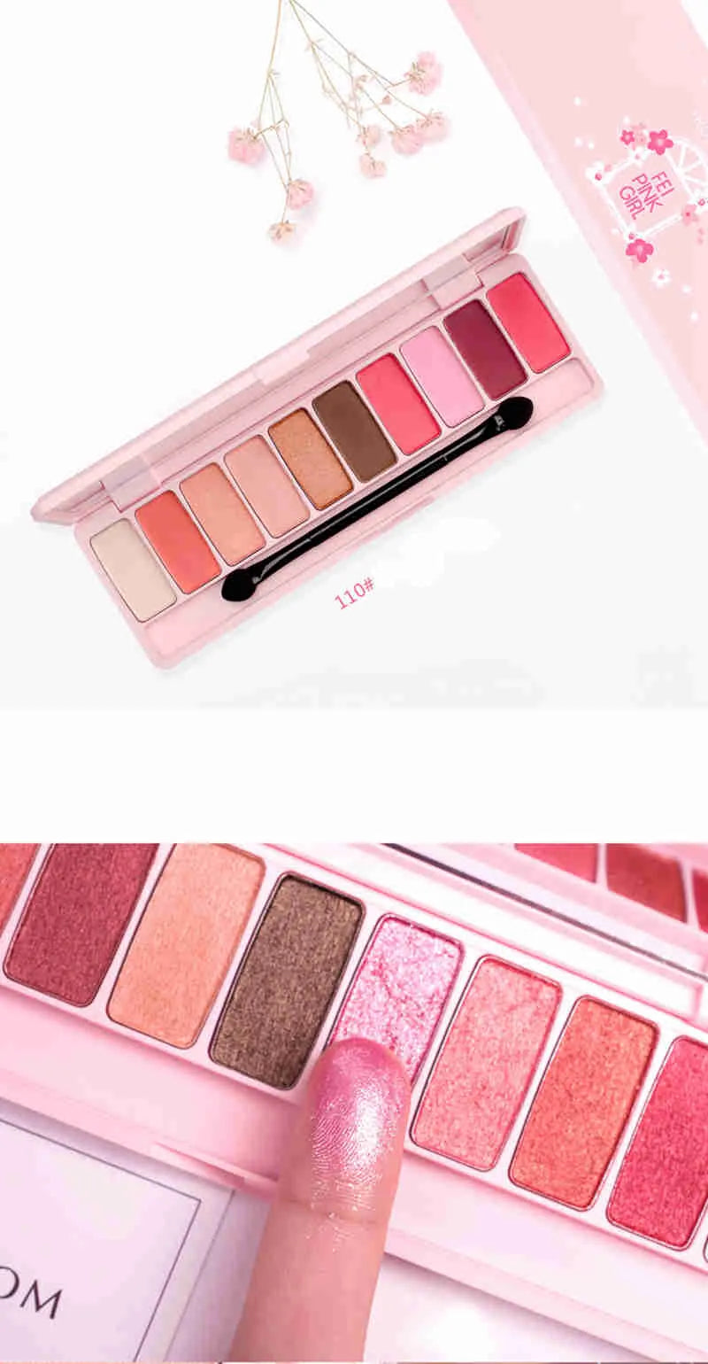 Peach matte eyeshadow palette open showing color range