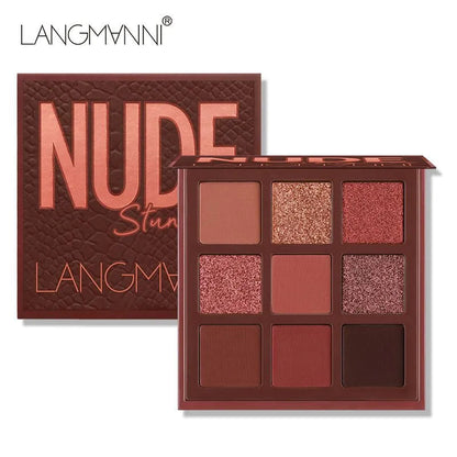 Close-up view of eyeshadow palette with matte finish and smooth texture