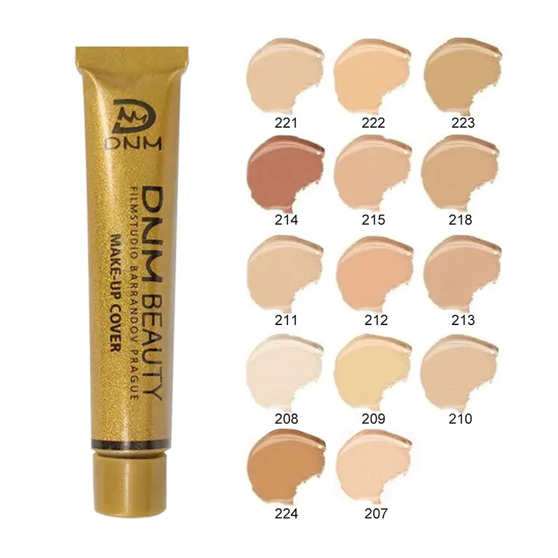 Cream concealer in a cosmetic container with applicator