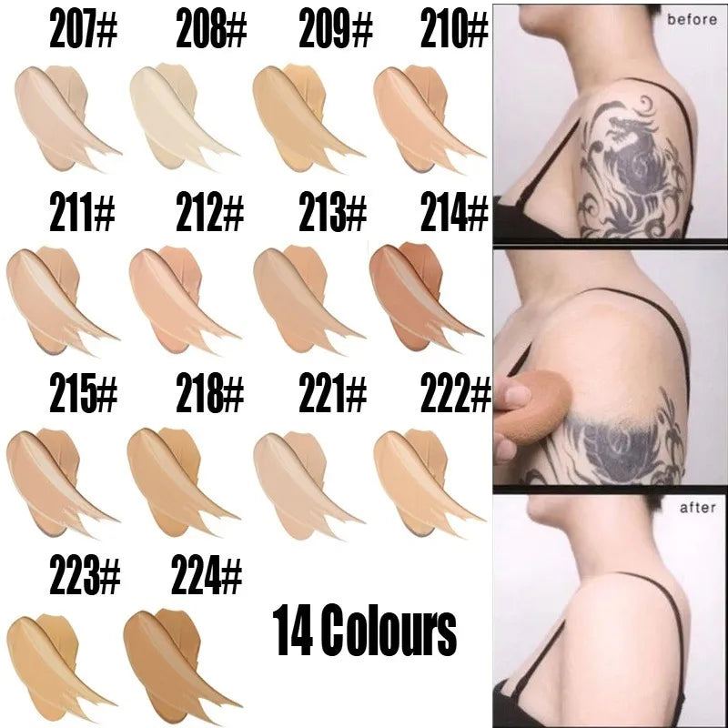 Cream concealer in a cosmetic container with applicator