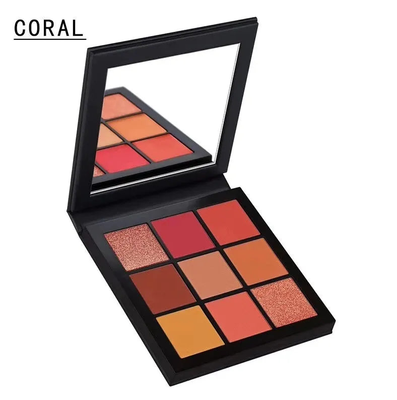 Open 9-color eyeshadow palette showing gemstone-inspired shades