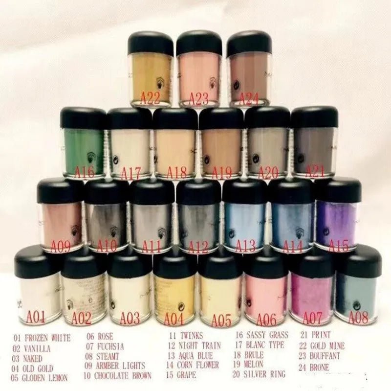 Close-up view of loose eyeshadow pigment powder with matte finish