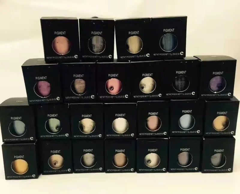 Close-up view of loose eyeshadow pigment powder with matte finish