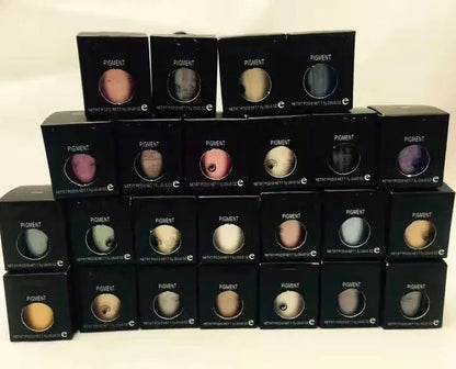 Close-up view of loose eyeshadow pigment powder with matte finish
