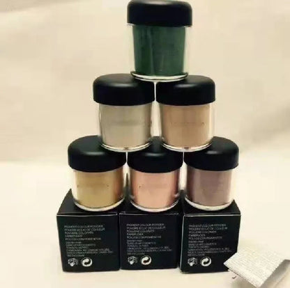 Matte loose eyeshadow pigments in 24 different colors displayed in packaging