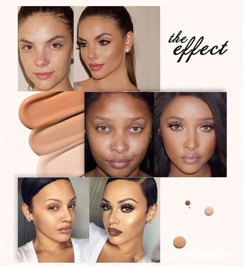 Close-up view of concealer texture and pigmentation on skin