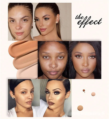 Close-up view of concealer texture and pigmentation on skin